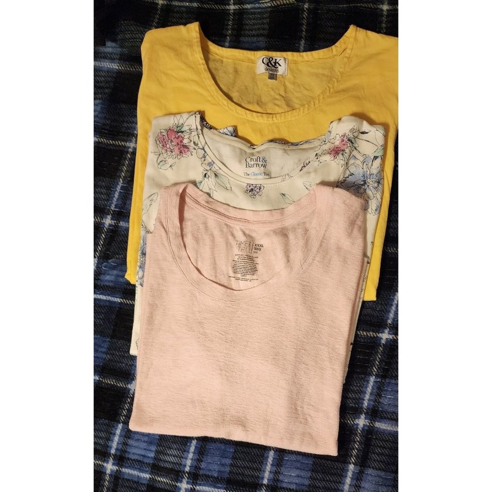 C&K designs time&Tru croft & barrow lot of 3 womens plus size 3x t-shirts